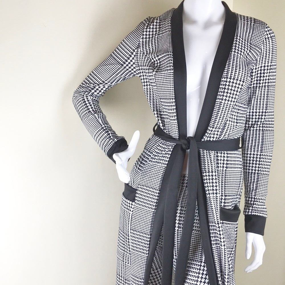 “Jackie” Flocked Plaid Maxi Set